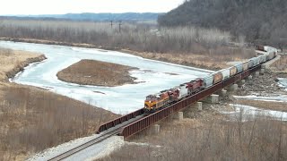 NEW CPKC SIDING TRACK!! 646 AXLE MANIFEST, MISSISSIPPI RIVER DRONE VIEWS,  AND CN ACTION!