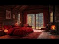 sleep u0026 unwind in a warm cabin with fireplace ambience gentle rain sounds for sleeping deeply