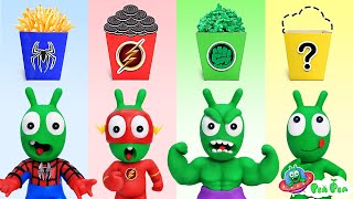 Pea Pea Transforms into Superheroes for Food - Cartoon for kids