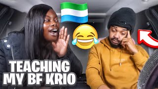 teaching my AMERICAN boyfriend how to speak SIERRA LEONE KRIO 🇸🇱 *hilarious* 😂 (vlogmas day 8)