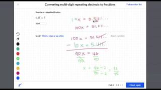 8th Grade Math: Converting Repeating Decimals and Fractions