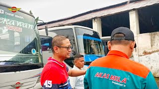 Sidak Kerapihan Parkir Bus | Owner Bersama Pengatur Line AKAS MILA SEJAHTERA Probolinggo