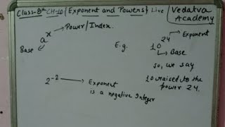 Exponent & Power , Class 8th , by Chandresh Tiwari #maths #class8 #ncert