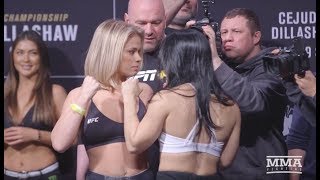 UFC Brooklyn: Paige VanZant vs. Rachael Ostovich Weigh-In Staredown - MMA Fighting