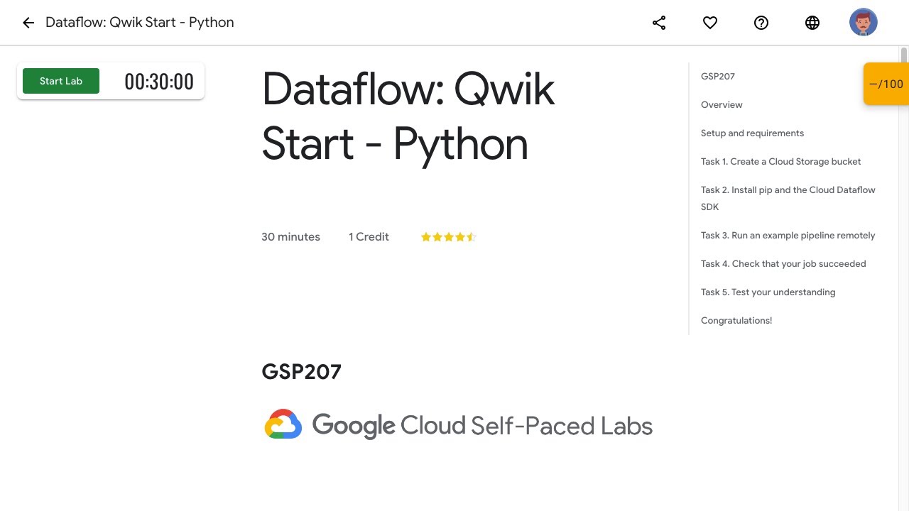 Dataflow Qwik Start Python Gsp207 Youtube