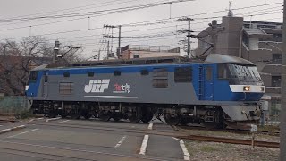 【豪快なジョイント音！】JR貨物 EF210-162号機 新A233仕業[単1291レ] 根岸行 小田第三踏切通過！[2023.12.11(月)]