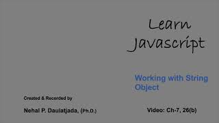 Learn Javascript: Working with String Object - Email : Loop/substr