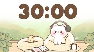 30 Minute Timer 🐱 Chill lofi timer for study