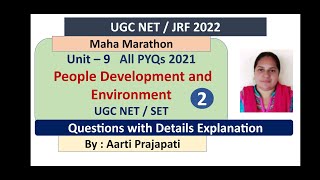 UGC NET || Paper - 1|| Unit - 9 || People, Development and Environment || PYQs 2021 || Class - 2 ||