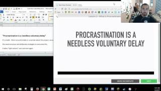 Completing Dr. Tricia Cardner's Course on Procrastination