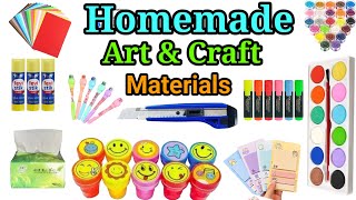 10 Home made craft materials items/How to make Craft Materials in home for School / Ghar pe Crafts🤩