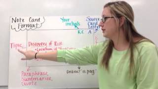 Note Cards for Research Paper