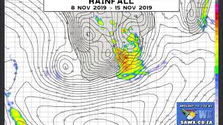 GFS Weather Climate Model Rainfall Accumulation Simulation for Southern Africa