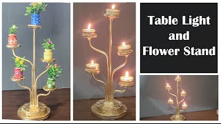 Table Light and Flower Stand | Simple home decor idea with cable jacket and wires