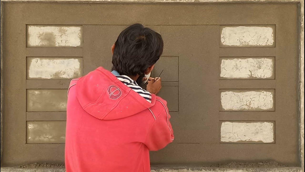 New House Wall Design Plaster Technique Youtube