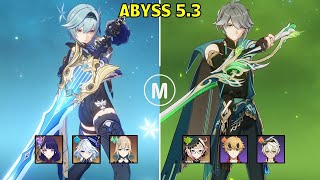 C6 Eula Hyper Carry \u0026 C1 Alhaitham Burn - 5.3 Abyss - Floor 12 9 stars - Genshin Impact