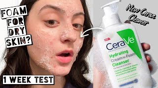 Testing NEW CeraVe Hydrating Cream-to-Foam Cleanser | Foaming Cleanser for Dry, Acne Prone Skin??