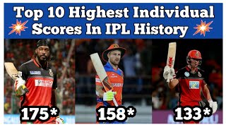 Top 10 Highest Individual Scores In IPL History | Tamil | Mai Sports