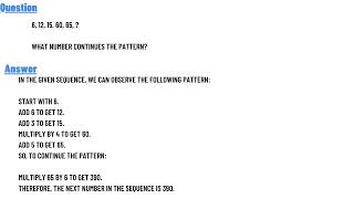 "6, 12, 15, 60, 65, ?What number continues the pattern?"