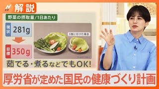 「健康日本21」塩は何グラムまで？必要な野菜量は？健康目標決定へ 厚労省が定めた国民の健康づくり計画【Nスタ解説】｜TBS NEWS DIG