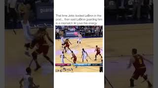 LeBron gets bodied by Jokic in the post.. then Jokic says LeBron can’t guard him 💀