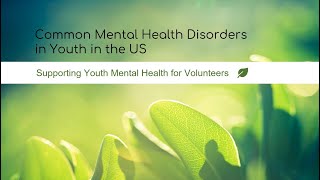 Common Mental Health Disorders in Youth in the US