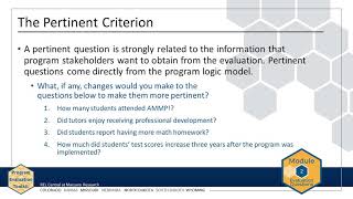 Module 2, Chapter 2: How to Write Quality Evaluation Questions (REL Central)