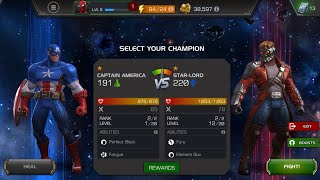 Star Lord Vs Captain America Marvel Contest of Champions Fight