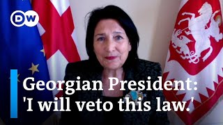 Georgia's President Salome Zourabichvili sees future of Europe at stake with divisive law | DW News