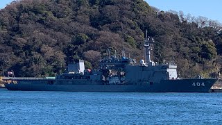 【横須賀港】潜水艦と潜水艦救難艦「ちよだ」撮影映像【海上自衛隊】撮影日：2024年1月4日11時頃