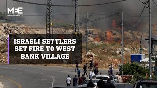 Israeli settlers set fire to West Bank village