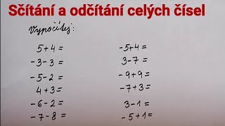 Sčítání a odčítání celých čísel 1