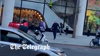 Moment passers-by intervene as robbers stab people in central London