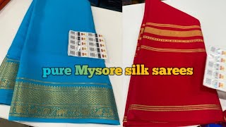 🤩Pure Mysore silk sarees 🤩120 grm thickness Price: 10400/-Silk mark certifiedFree shipping in India💕