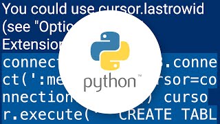 How to retrieve inserted id after inserting row in SQLite using Python?