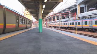 白新線と信越線!!! 新潟駅での並走!!!