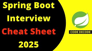 Spring Boot cheat sheet before Interview | Spring Boot Interview Questions & Answers | Code Decode