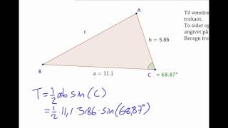 Arealet af en vilkårlig trekant.
