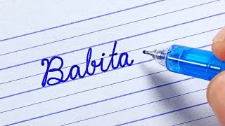 “Babita” Beautiful name in cursive writing | calligraphy