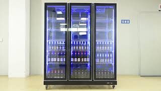 Frameless full glass screen doors commercial beverage cooler display refrigerator