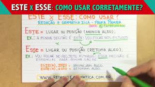 ESTE OU ESSE: USE CORRETAMENTE