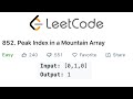 LeetCode Peak Index in a Mountain Array Explained - Java