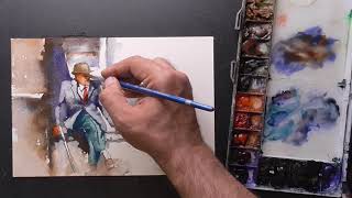 watercolor painting demo by javid tabatabaei