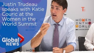 Justin Trudeau speaks at Women in the World Summit