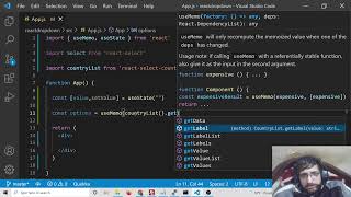 Build a React.js Select Dropdown List of All Countries Names in World Using JSX & Node.js