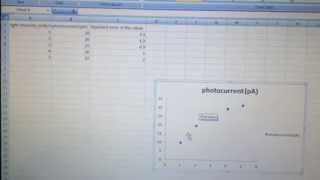 How to make XY scatter graph with error bar and fitting curve with Excel 2007