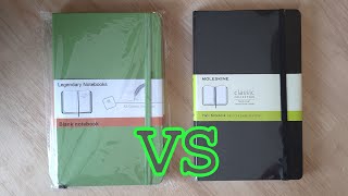 Moleskine classic plain notebook vs Legendary notebook (knockoff from Aliexpress)