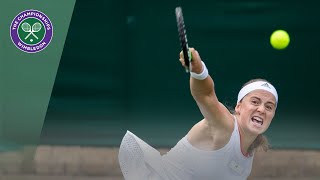 Jelena Ostapenko hits Alize Cornet with a serve and wins point! | Wimbledon 2019