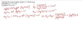 Equilibrium - Complex Ion Solubility Calculation