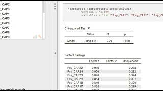 الفيديو 13: التحليل العاملي الاستكشافي Exploratory Factor Analysis باستخدام برنامج JASP